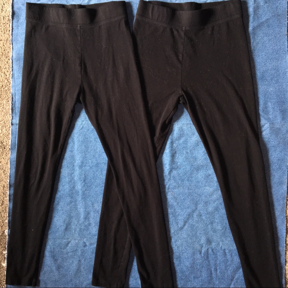 MM17 - 2 Pair Black Full Length Leggings